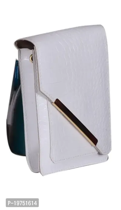 SUNVIKA HOUSE Small Crossbody Sling Bag for Women Shoulder Bags Mobile Holder Card Pocket Wallet Purse for Girls Adjustable Strap -White-thumb2