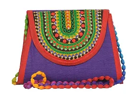 SUNVIKA HOUSE Handcrafted Traditional Embroidery Sling Bags|Rajasthani Sling Bags|Shoulder Bags|Crossbody Bag|Ethnic Shoulder Sling Bag for Women and Girls(Size: 20x24Cm)-thumb3