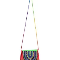 SUNVIKA HOUSE Handcrafted Traditional Embroidery Sling Bags | Crossbody Bag|Ethnic Shoulder Sling Bag for Women and Girls(Size: 20x24Cm)? | Color : Green | Material : Fabric | Size : Free Size-thumb3
