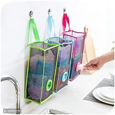 Sunvika House Wall Hanging Garbage Bags Recycle Breathable Storage Polythene Garbage Bags Kitchen Organizer Plastic Wall Mounted Rubbish Bag Container - Multicolor Pack of 3-thumb2
