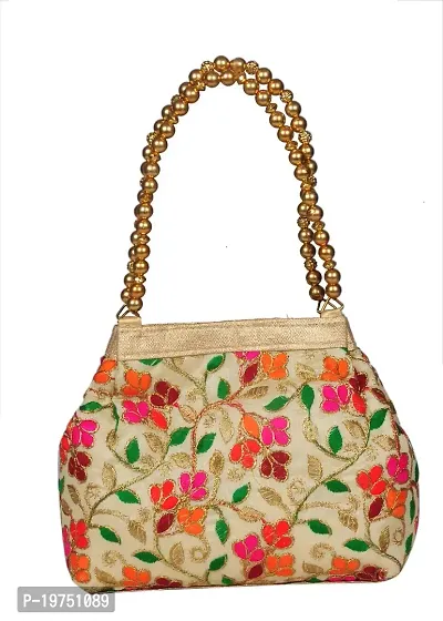 SUNVIKA HOUSE Beautiful Golden Handbag For Women-thumb0