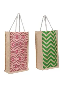 Sunvika House Jute Water Bottle Bag This Jute Bottle Bag can be Given as a Gift Bag or can be Used as Wine Bottle Gift Bag/Bottle Carry Bag/Water Bottle Cover- Multi 1-thumb1