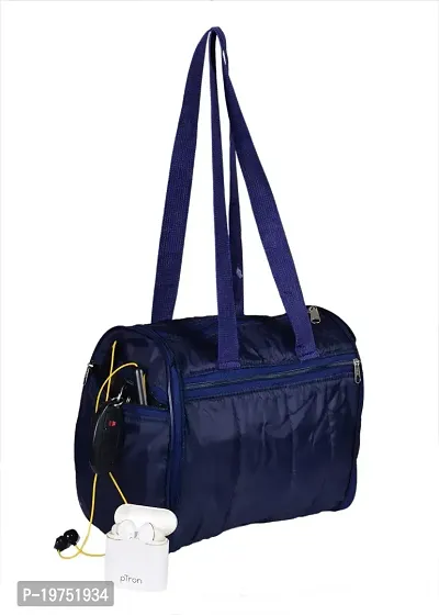 Sunvika House Folding Gym Bag/Small Travel Bag/Duffle Bag with Zip Clouser/Shoulder Bag/Lunch Bag Easy to Carry Lightweight Lugguage Waterproof Travelling Bags Color : Blue-thumb3