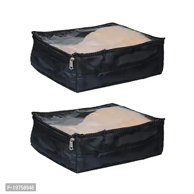 Sunvika House Blue Foldable Clothes Cover | Storage Boxes Dresser | Closet Organizer | Under Garment Organiser|Pack of 2