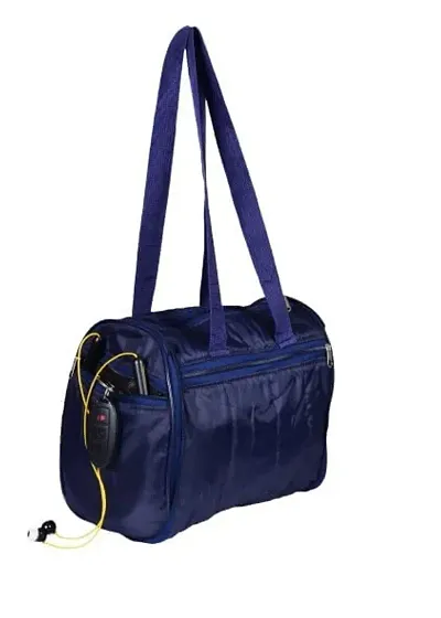 Sunvika House Folding Gym Bag/Small Travel Bag/Duffle Bag with Zip Clouser/Shoulder Bag/Lunch Bag Easy to Carry Lightweight Lugguage Waterproof Travelling Bags Color : Blue