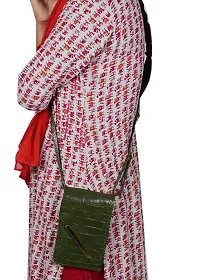 SUNVIKA HOUSE Small Crossbody Sling Bag for Women Shoulder Bags Mobile Holder Card Pocket Wallet Purse for Girls Adjustable Strap -Dark Green-thumb3