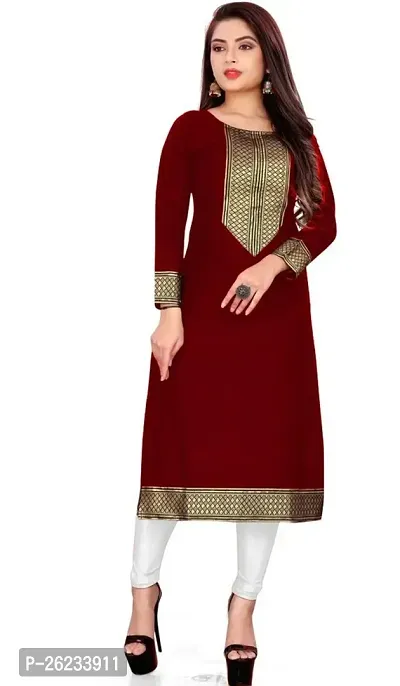 Designer Maroon Cotton Kurta For Women-thumb0