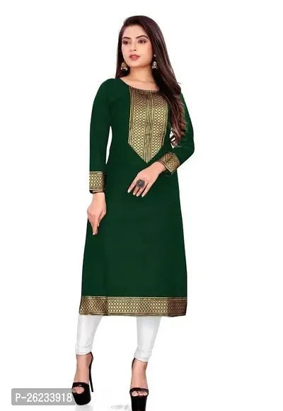 Designer Green Cotton Kurta For Women-thumb0