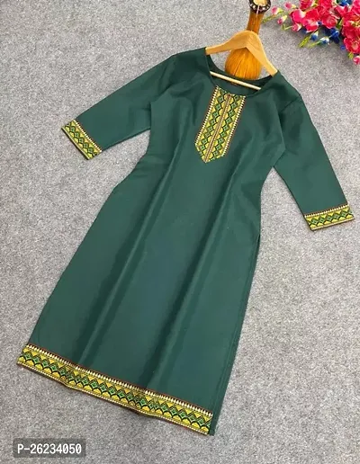 Designer Green Cotton Kurta For Women-thumb0