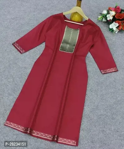 Designer Yellow Cotton Kurta For Women-thumb0