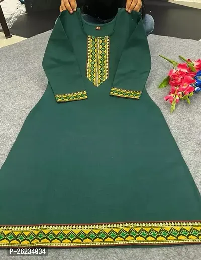 Designer Green Cotton Kurta For Women-thumb0