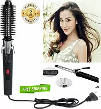 Professional Hair Curler Iron Rod Brush Styler for Women Professional Hair Curler Tong with Machine Stick and Roller (Red)-thumb3
