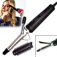 Professional Hair Curler Iron Rod Brush Styler for Women Professional Hair Curler Tong with Machine Stick and Roller (Red)-thumb4