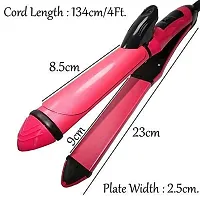 Pink rod 2 in 1 straightener and curler for hair styling Hair Straightener-thumb1