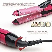 Pink rod 2 in 1 straightener and curler for hair styling Hair Straightener-thumb2