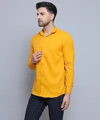 FILNECH Men Solid Casual Yellow Shirt-thumb2