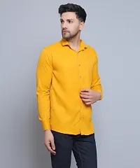 FILNECH Men Solid Casual Yellow Shirt-thumb4