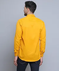 FILNECH Men Solid Casual Yellow Shirt-thumb1