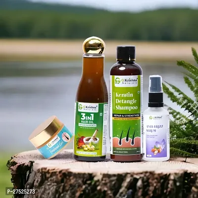 Herbal Complete Hair Regrowth kit Hair oil, keratin shampoo, anti frizz serum, forehead gel