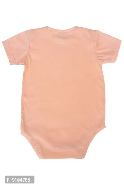 FflirtyGo Monthly Birthday Special Unisex Baby Romper Half Sleeve Envelope Neck3 Month Old(3-6 Months, Peach)-thumb2
