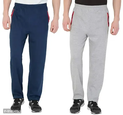 Fflirtygo Men's Regular Fit Two Stripe Cotton Track Pants, Joggers