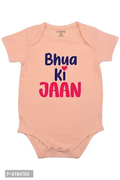 Fflirtygo Bhua Ki Jaan Romper Baby Wear 100% Hosiery Cotton Infants Onesies/Rompers Half Sleeves/Jumpsuit/Body Suit/Sleepsuit/Kids Dress with Envelop Neck for Boys and Girls