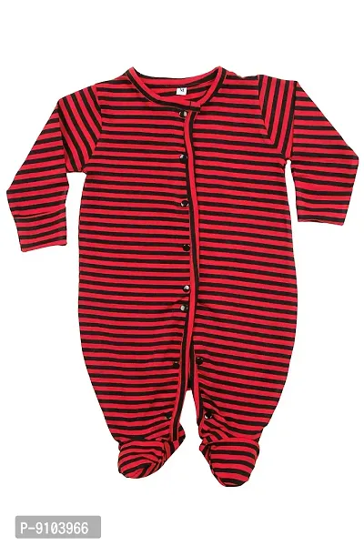 Fflirtygo Baby Wear 100% Hosiery Cotton Infants Onesies/Jumpsuit/Rompers with Booties/Body Suit/Sleepsuit Full Sleeve Multi Colour Romper for Boys and Girls Set of 3 Combo Pack-thumb2