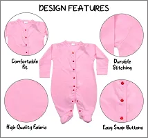 Fflirtygo Baby Wear 100% Hosiery Cotton Infants Rompers with Booties/Onesies/Jumpsuit/Body Suit/Sleepsuit Full Sleeve Red Colour Romper for Boys and Girls Set of 3 Combo Pack-thumb4