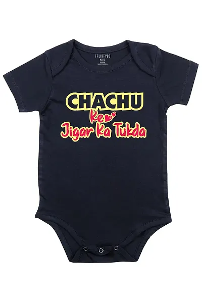 Fflirtygo Chachu Ke Jigar Ka Tukda Romper Baby Wear 100% Hosiery Infants Onesies/Rompers Half Sleeves/Jumpsuit/Body Suit/Sleepsuit/Kids Dress with Envelop Neck for Boys and Girls