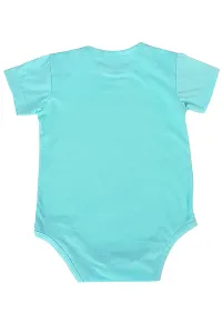 FflirtyGo Monthly Birthday Special Unisex Baby Romper Half Sleeve Envelope Neck4 Month Old(3-6 Months, Light Blue)-thumb1