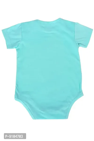 FflirtyGo Monthly Birthday Special Unisex Baby Romper Half Sleeve Envelope Neck4 Month Old(3-6 Months, Light Blue)-thumb2