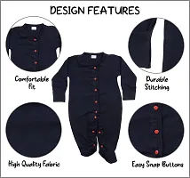 Fflirtygo Baby Wear 100% Hosiery Cotton Infants Onesies/Rompers with Booties/Jumpsuit/Body Suit/Sleepsuit Full Sleeve Red Colour Romper for Boys and Girls Set of 3 Combo Pack-thumb4