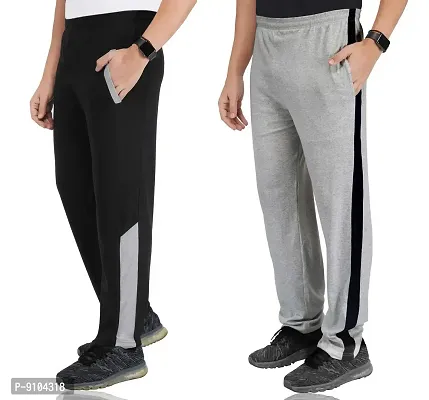 Fflirtygo Combo of Men's Cotton Track Pants, Joggers for Men, Menrsquo;s Leisure Wear, Night Wear Pajama, Multi Color with Latest Trend and Pocketsnbsp;for Sports Gym Athletic Training Workout