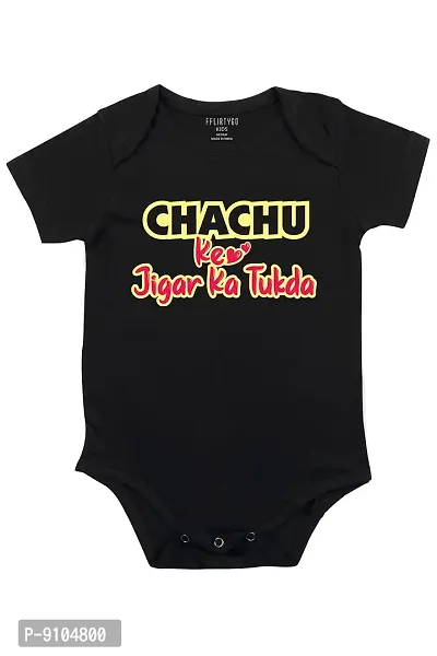 Fflirtygo Chachu Ke Jigar Ka Tukda Romper Baby Wear 100% Hosiery Cotton Infants Onesies/Rompers Half Sleeves/Jumpsuit/Body Suit/Sleepsuit/Kids Dress with Envelop Neck for Boys and Girls