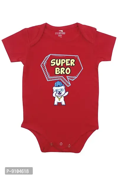 FflirtygoBrother Love Romper Baby Wear 100% Hosiery Cotton Infants Onesies/Rompers Half Sleeves/Jumpsuit/Body Suit/Sleepsuit/Kids Dress with Envelop Neck for Boys and Girls-thumb0