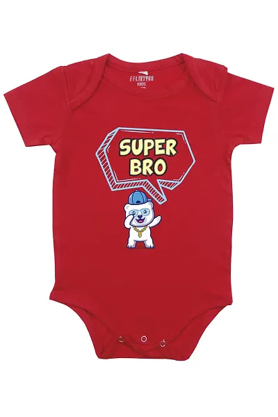 FflirtygoBrother Love Romper Baby Wear 100% Hosiery Cotton Infants Onesies/Rompers Half Sleeves/Jumpsuit/Body Suit/Sleepsuit/Kids Dress with Envelop Neck for Boys and Girls