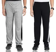 Fflirtygo Combo of Men's Cotton Track Pants, Joggers for Men, Grey and Black Color with Latest Trend and Pocketsnbsp;for Sports Gym Athletic Training Workout-thumb1