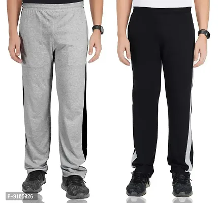 Fflirtygo Combo of Men's Cotton Track Pants, Joggers for Men, Grey and Black Color with Latest Trend and Pocketsnbsp;for Sports Gym Athletic Training Workout-thumb2