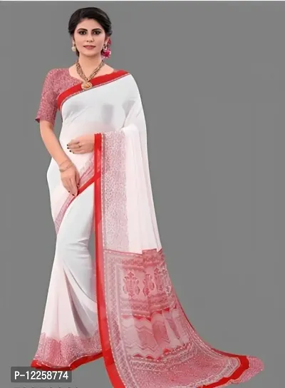 Classic Georgette Printed Saree with Blouse piece-thumb0