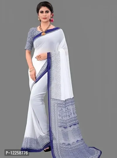 Classic Georgette Printed Saree with Blouse piece
