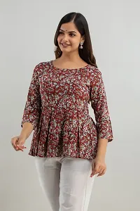 Women Touch Casual Printed Women Red Top-thumb2