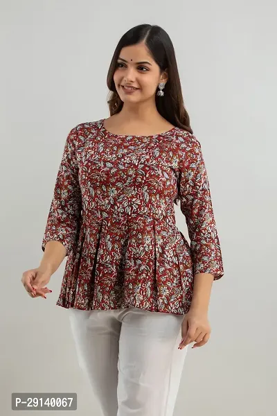 Women Touch Casual Printed Women Red Top-thumb3