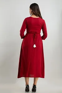 Women Touch Women Embroidered A line Kurta Red-thumb3