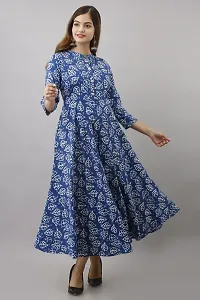 Women Touch Women Printed Flared Kurta Blue White-thumb3