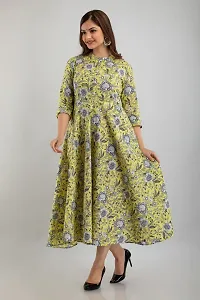 Women Touch Women Printed Flared Kurta Yellow-thumb1