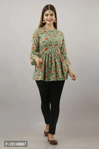 LifeSpan Party Bell Sleeve Floral Print Women Multicolor Top-thumb0