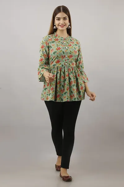 LifeSpan Party Bell Sleeve Floral Print Women Top