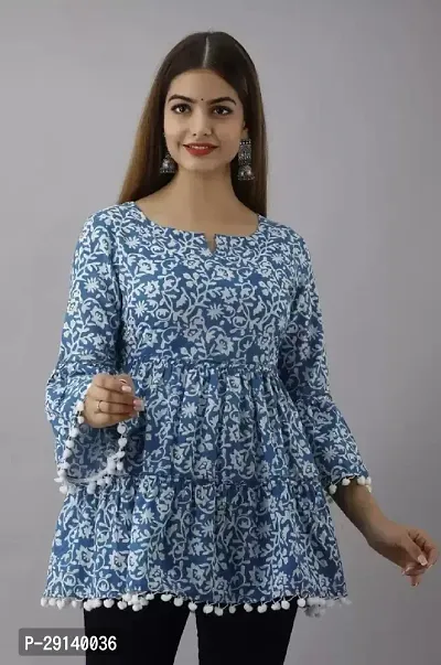 LifeSpan Casual Printed Floral Print Women Blue Top