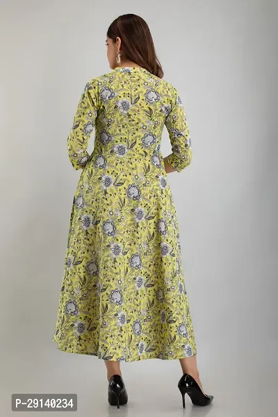 Women Touch Women Printed Flared Kurta Yellow-thumb4