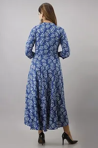 Women Touch Women Printed Flared Kurta Blue White-thumb1